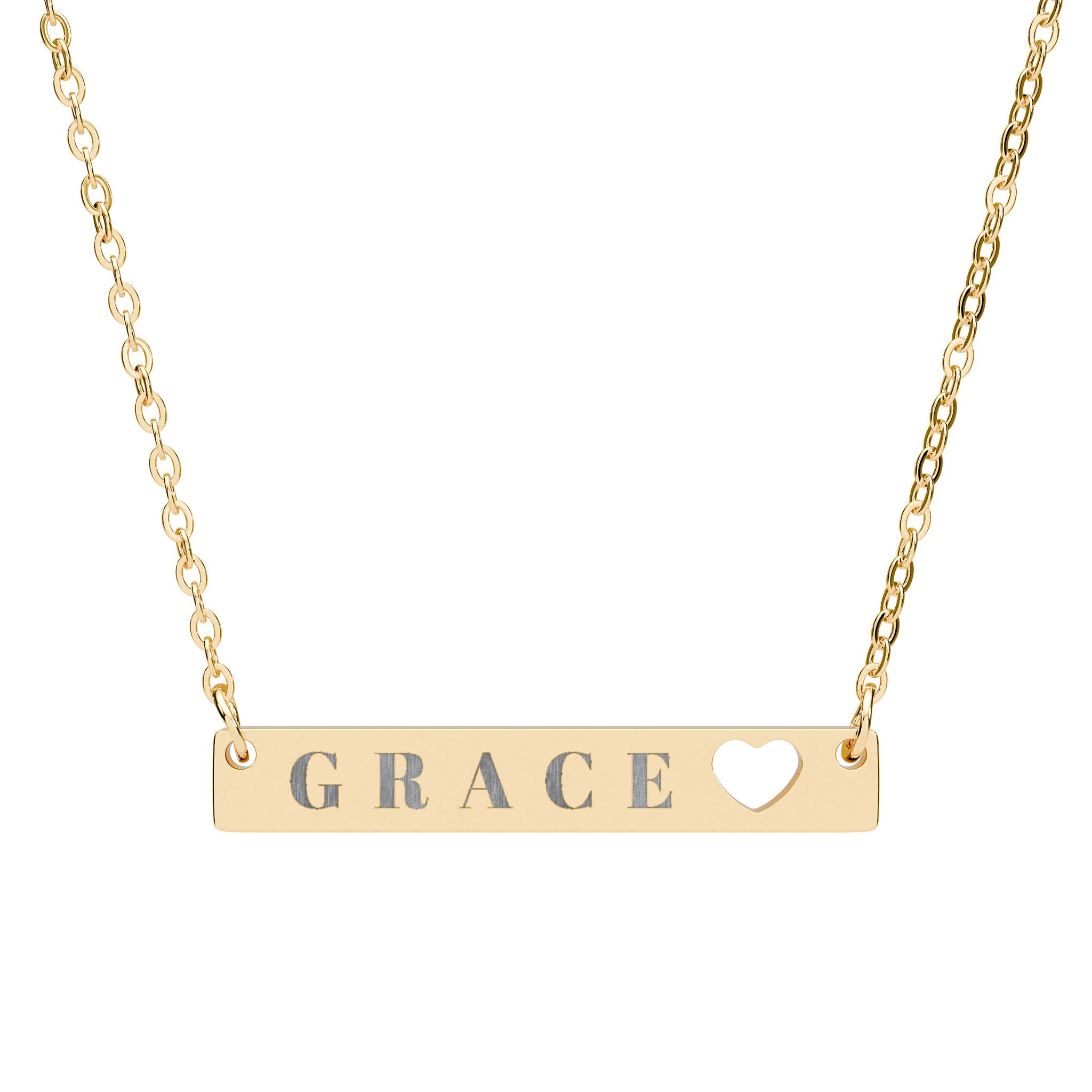 Grace Heart Cutout Bar Necklace