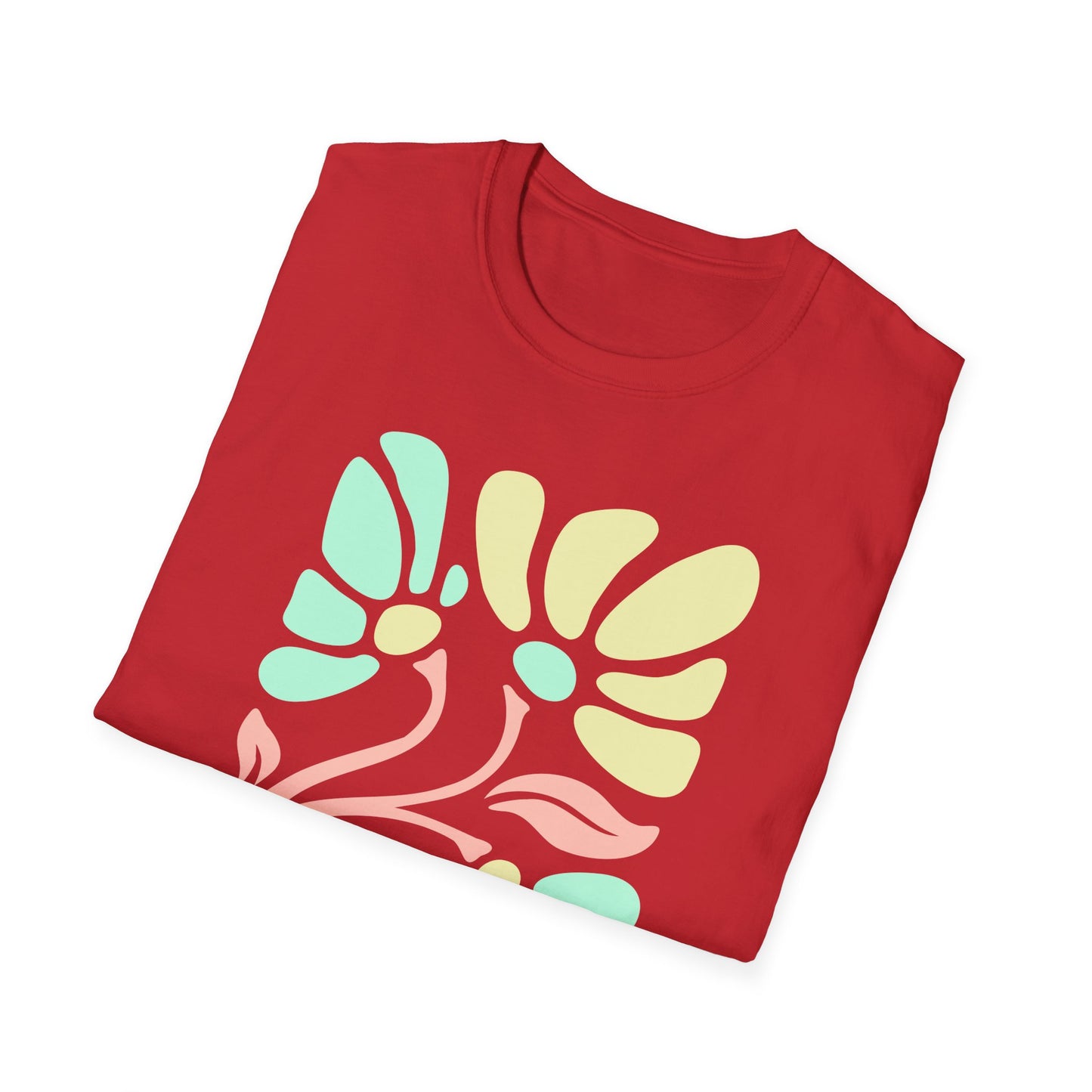Teach Peace Floral T-Shirt — Retro Pastel Flower Graphic Tee
