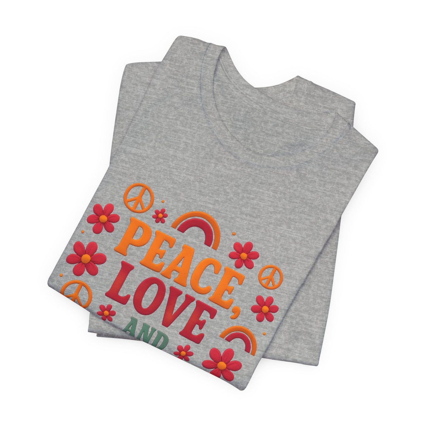 Copy of Peace, Love and 5th Grade T-Shirt — Retro Teacher Appreciation Tee