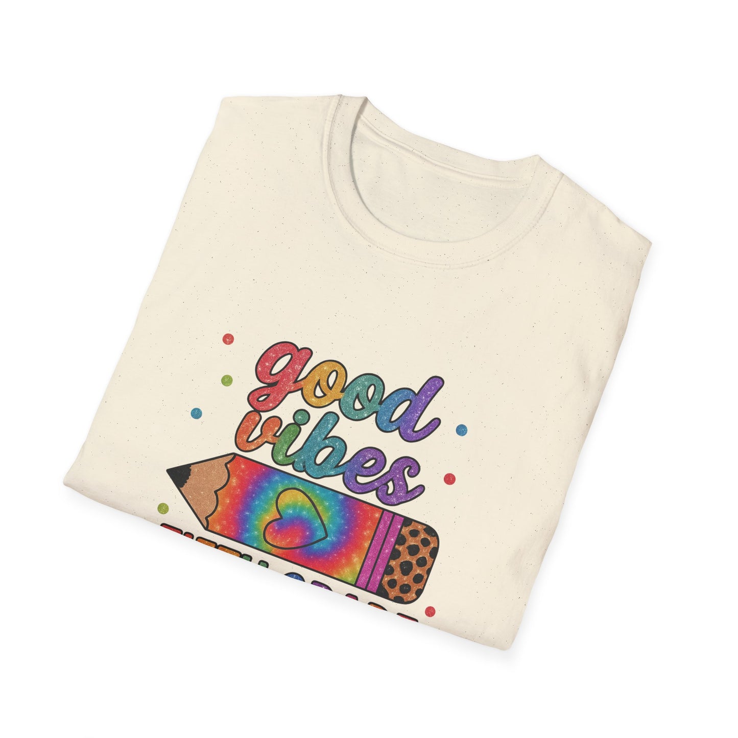 Good Vibes Fifth Grade T-Shirt — Colorful Pencil Teacher/Student Tee