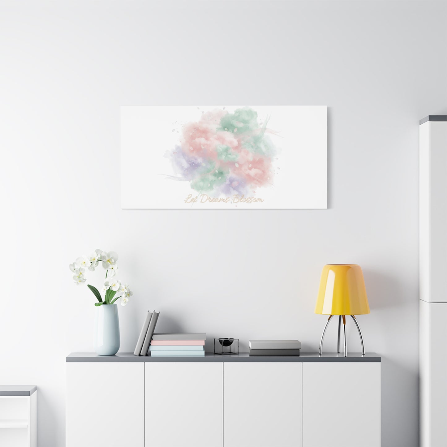 Dreamy Pastel Blossom Canvas | Matte Stretched Wall Art, pastel winter design