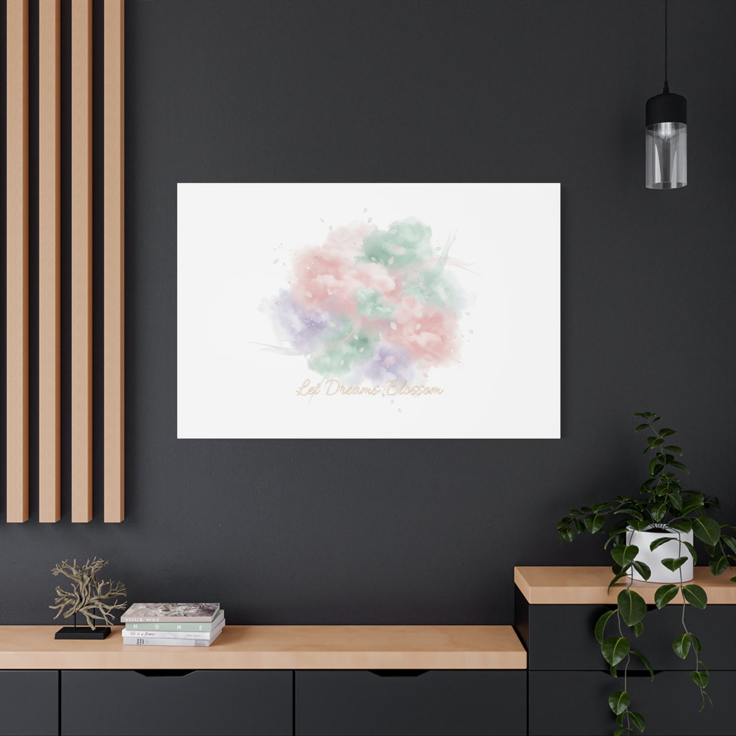 Dreamy Pastel Blossom Canvas | Matte Stretched Wall Art, pastel winter design