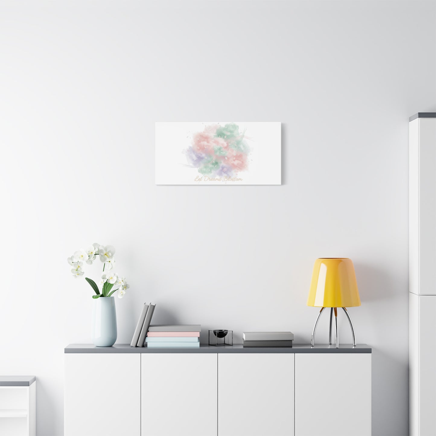Dreamy Pastel Blossom Canvas | Matte Stretched Wall Art, pastel winter design