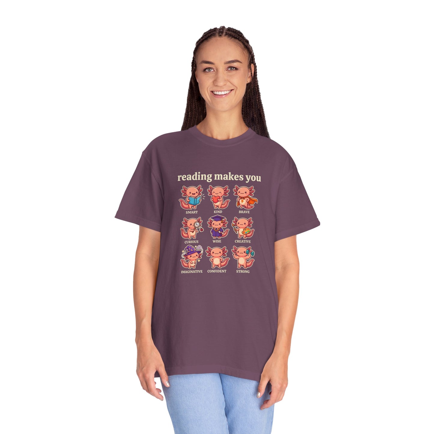 Axolotl Reading Makes You T‑Shirt
