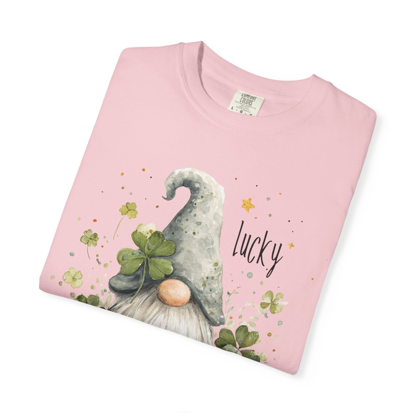 St. Patrick's Gnome T-Shirt — "Lucky" Shamrock Garden Tee