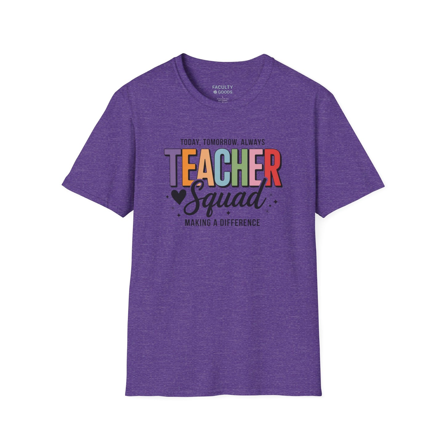 Teacher Squad Cotton T-Shirt: Colorful Matching Tee for Teacher Besties, S-4XL