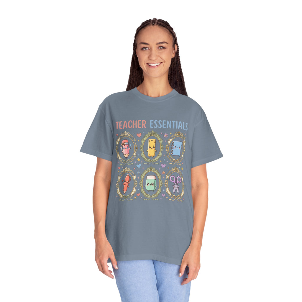 Teacher Essentials T-Shirt — Cute Classroom Supplies Graphic Tee