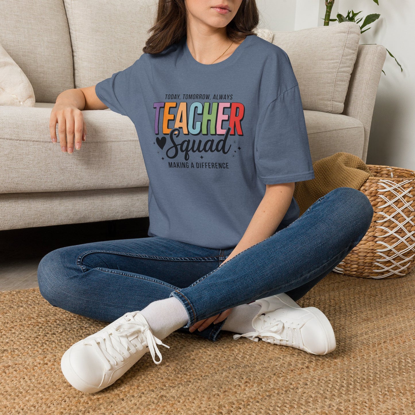 Teacher Squad Cotton T-Shirt: Colorful Matching Tee for Teacher Besties, S-4XL