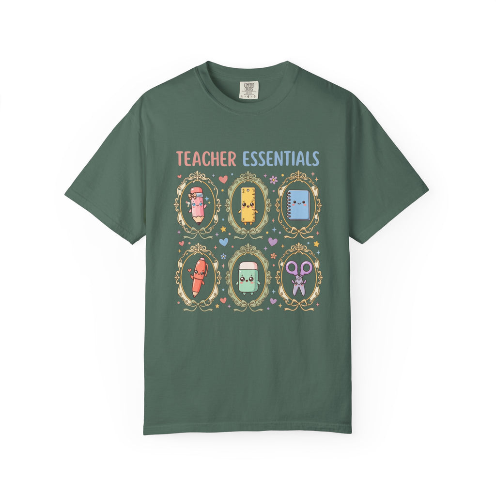 Teacher Essentials T-Shirt — Cute Classroom Supplies Graphic Tee