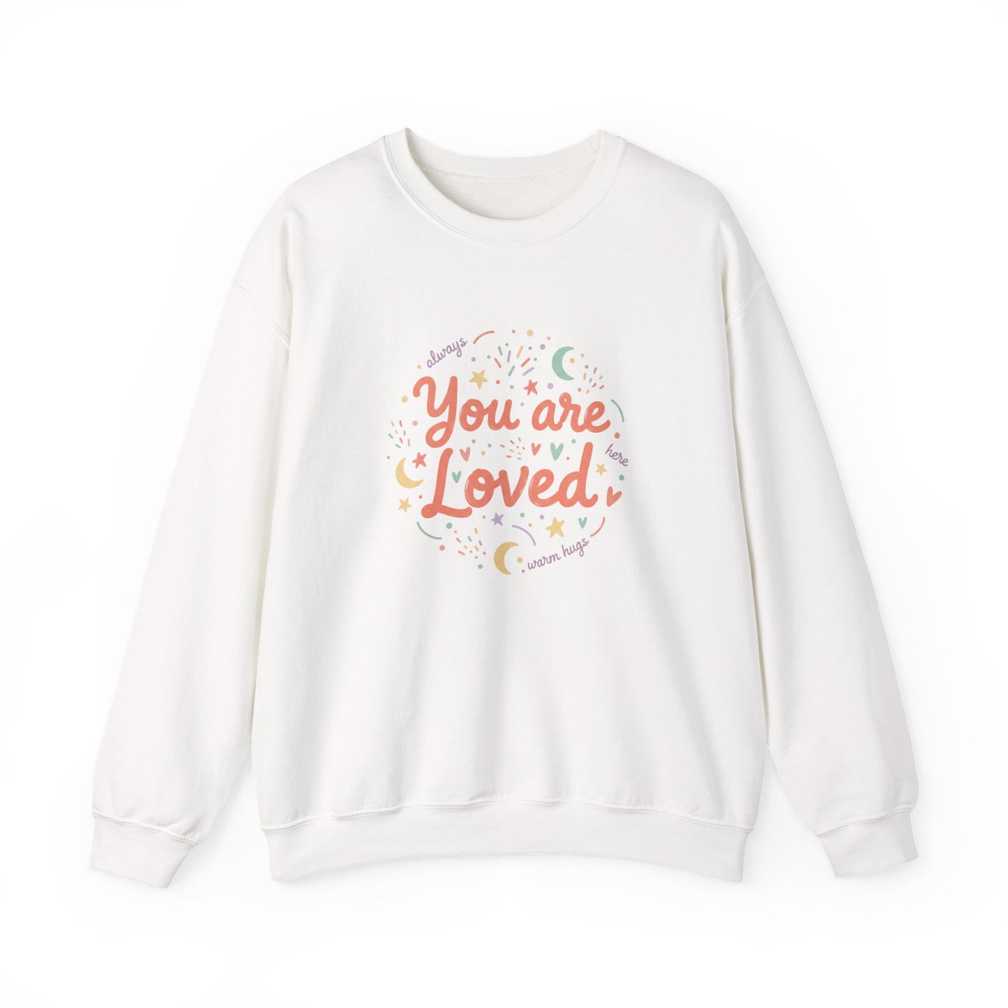 You Are Loved Crewneck Sweatshirt | handwritten doodle design, sketch aesthetic