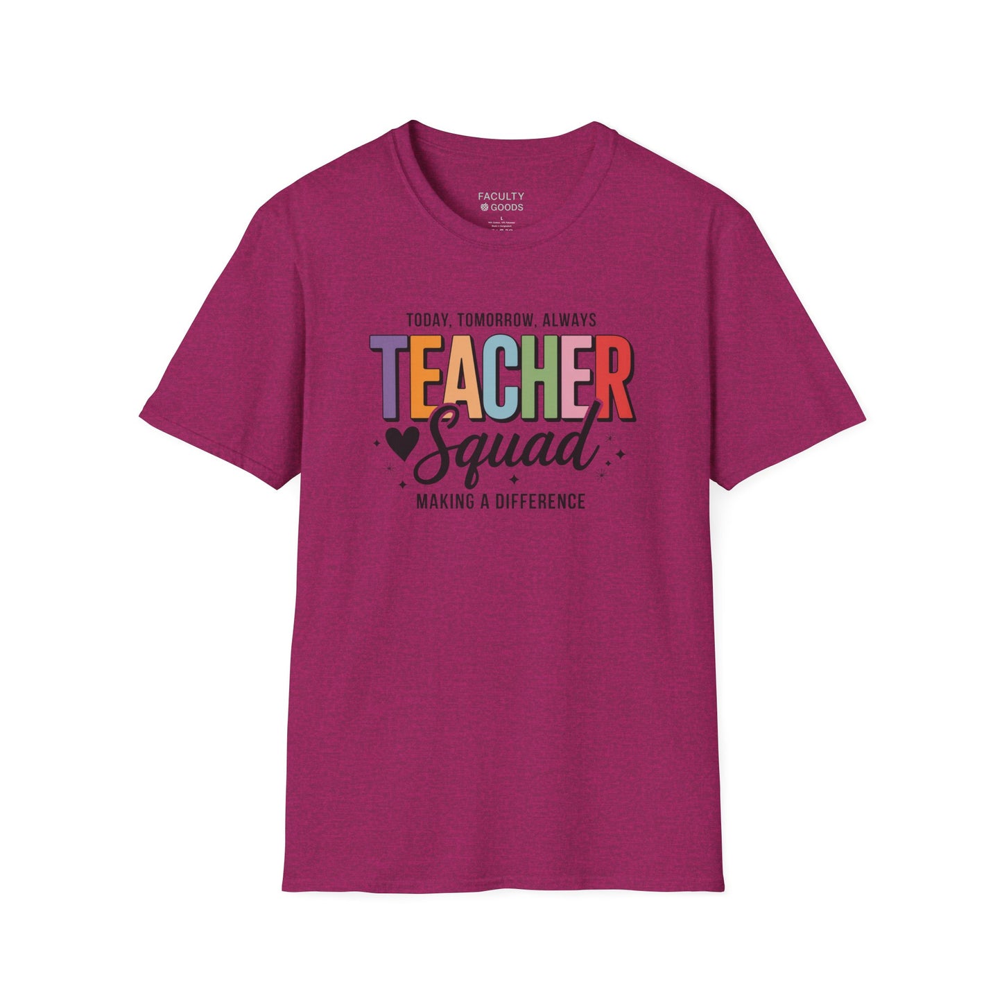 Teacher Squad Cotton T-Shirt: Colorful Matching Tee for Teacher Besties, S-4XL