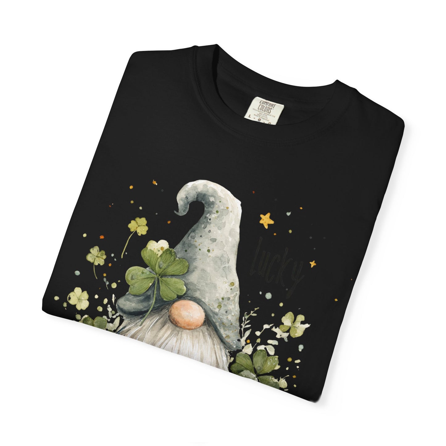 St. Patrick's Gnome T-Shirt — "Lucky" Shamrock Garden Tee