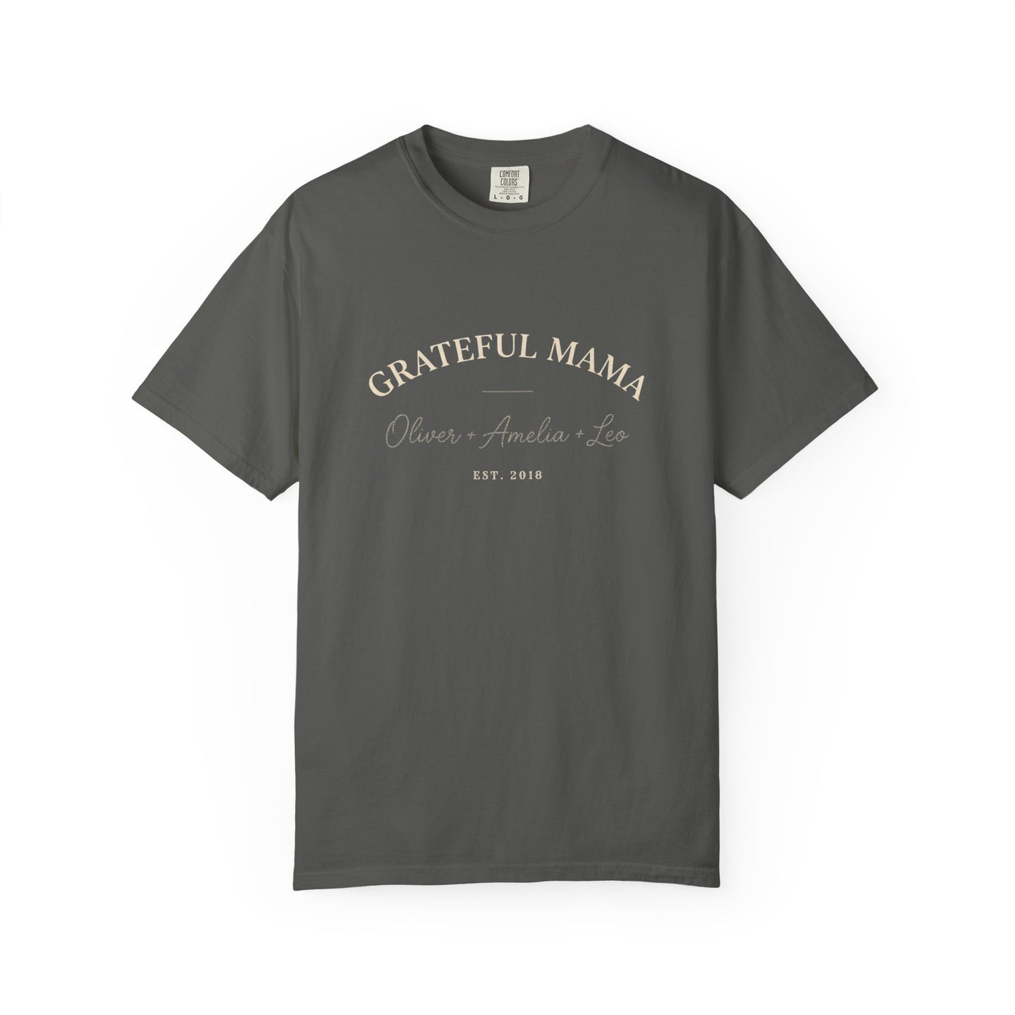 Grateful Mama T-Shirt – Personalized Family Names & Year