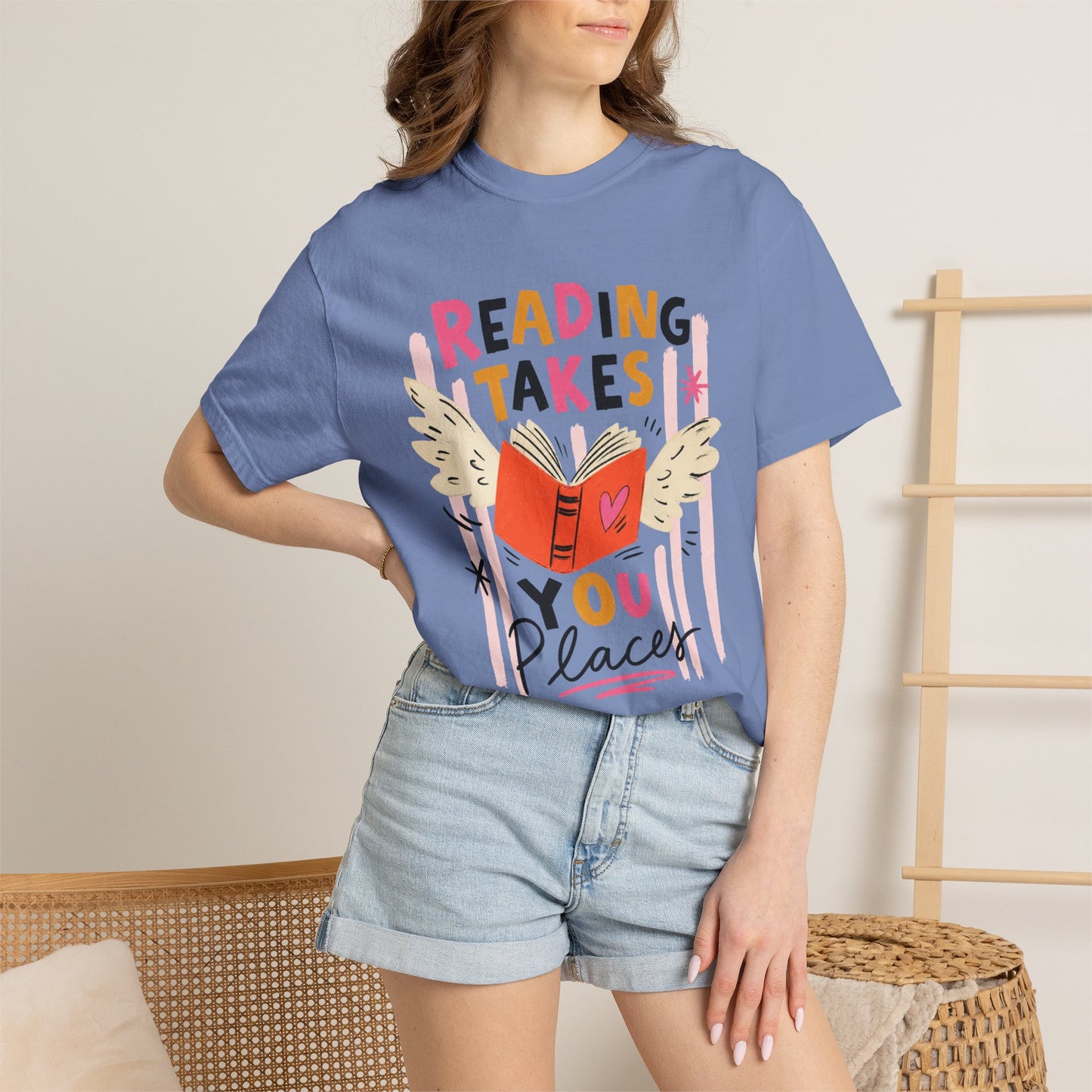 Reading Takes You Places T-Shirt, Comfort Colors 1717