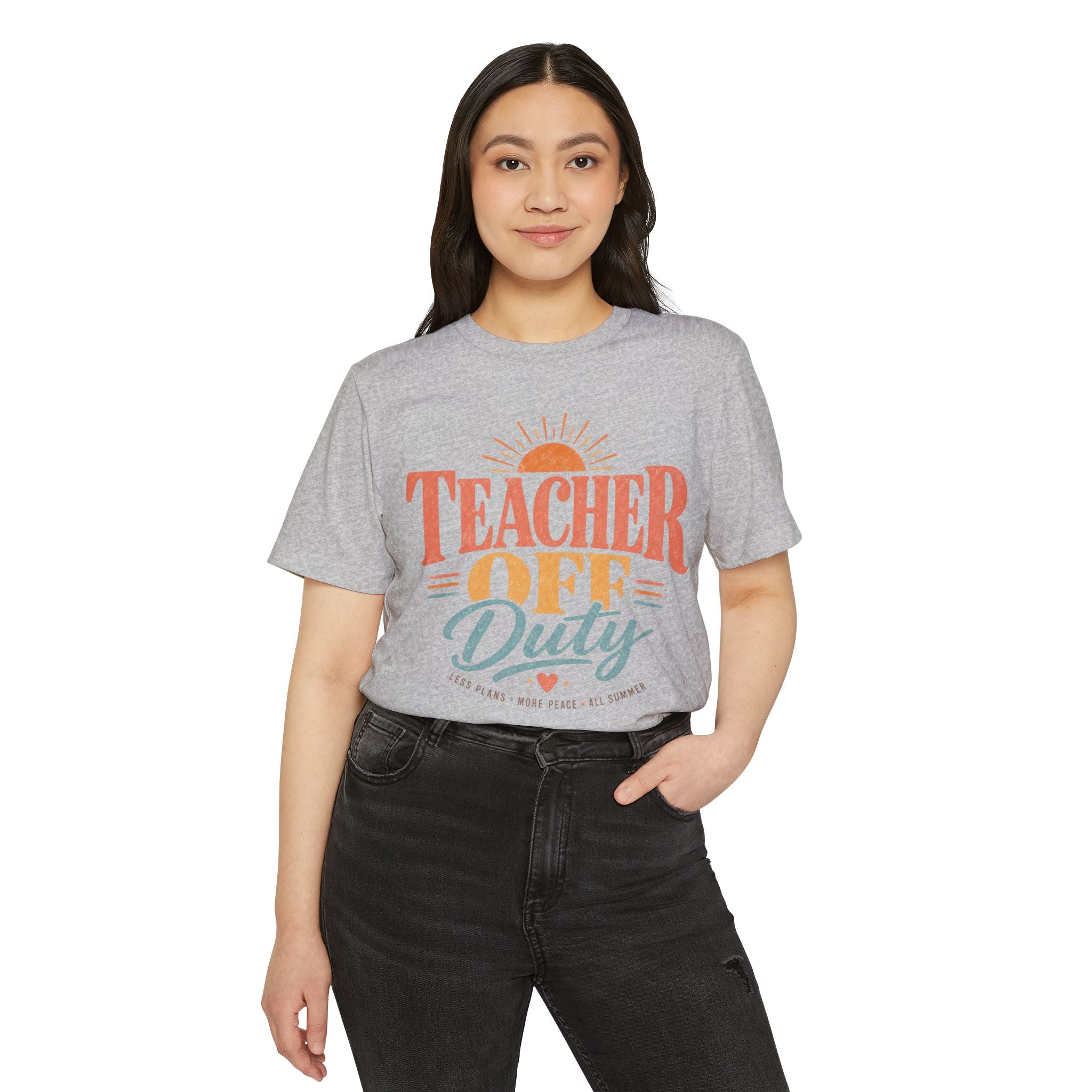 Teacher Off Duty T-Shirt — Organic Graphic Vacation Tee for Educators