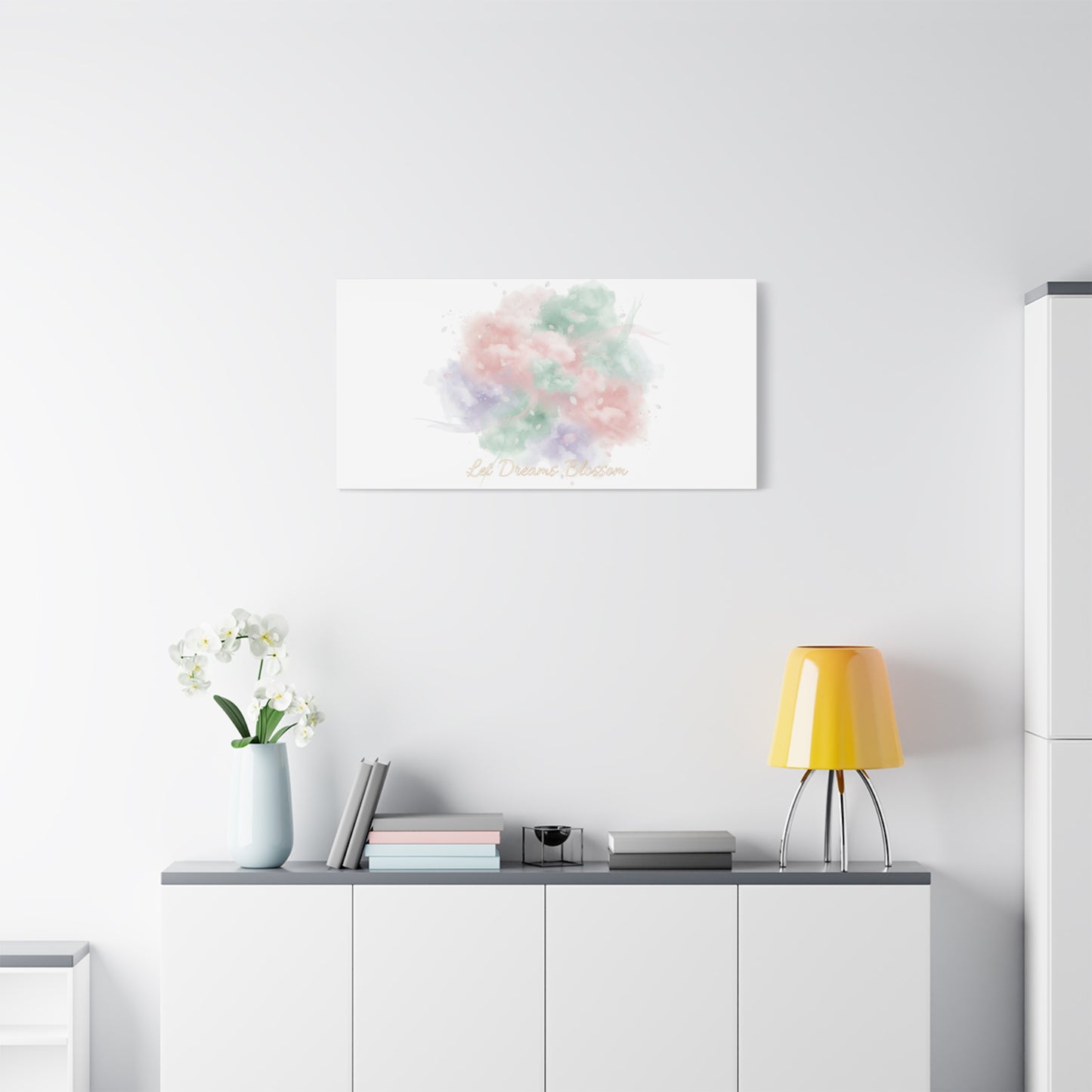 Dreamy Pastel Blossom Canvas | Matte Stretched Wall Art, pastel winter design