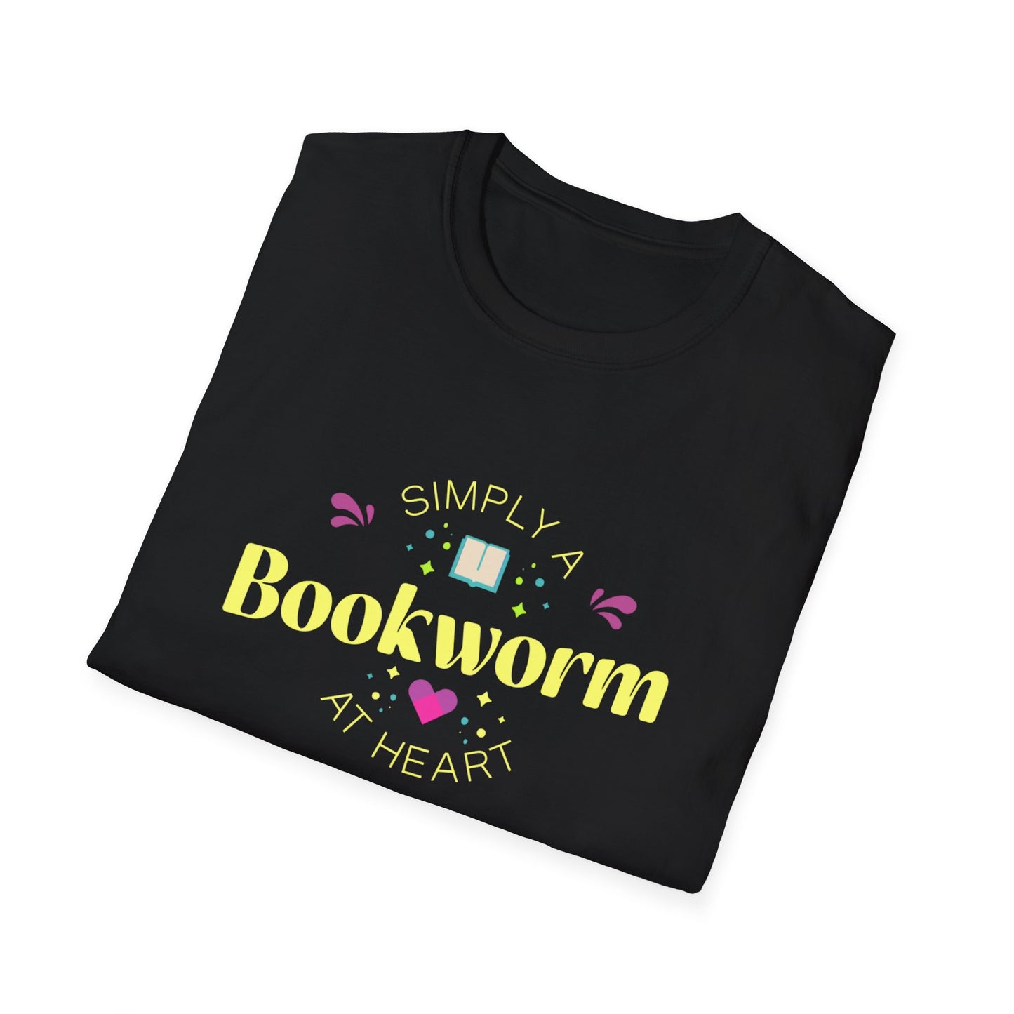 Bookworm T-Shirt — Cute Pastel Reading Tee with Book & Heart Graphic