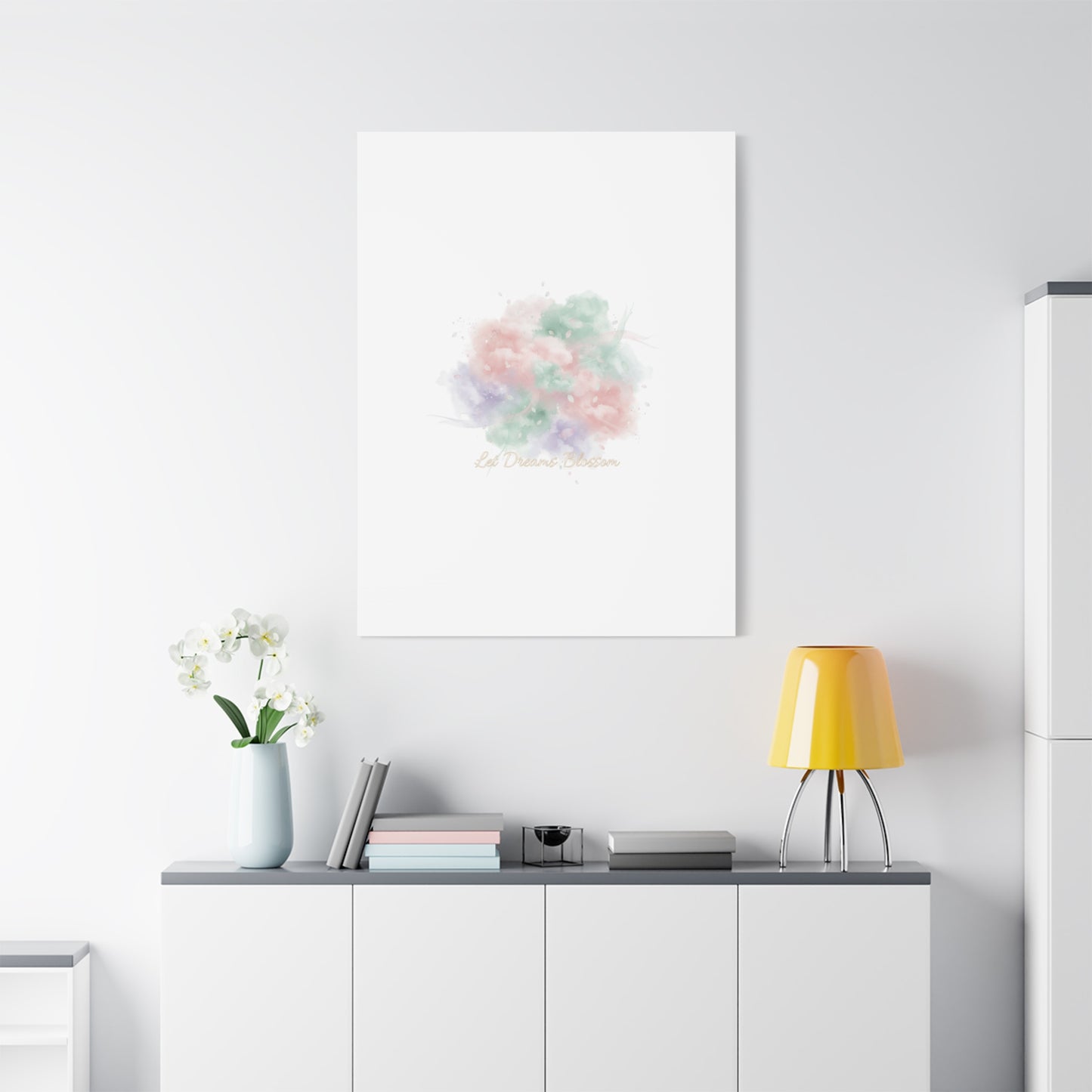 Dreamy Pastel Blossom Canvas | Matte Stretched Wall Art, pastel winter design