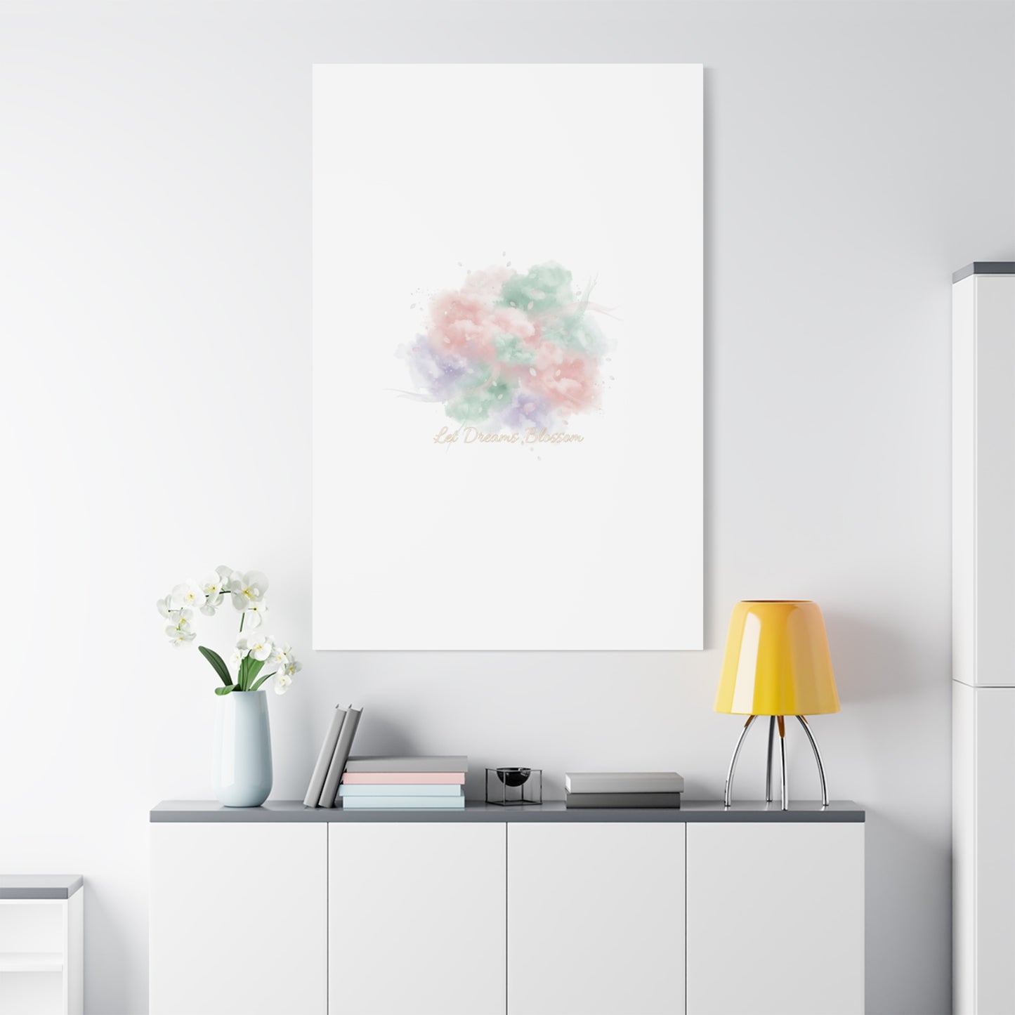 Dreamy Pastel Blossom Canvas | Matte Stretched Wall Art, pastel winter design