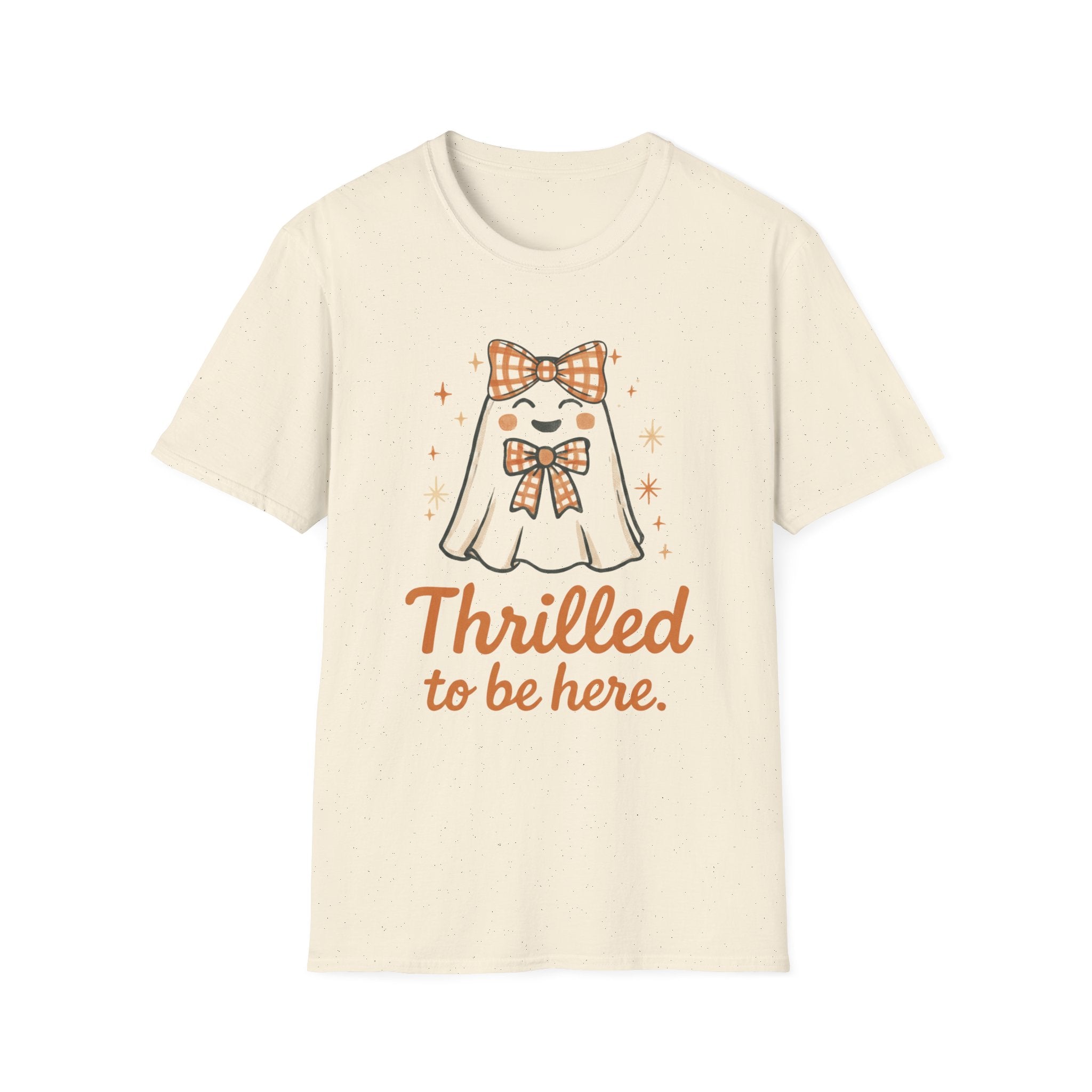 Thrilled to Be Here Ghost T-Shirt • Cute Fall Halloween Tee • Retro Teacher & Classroom Shirt