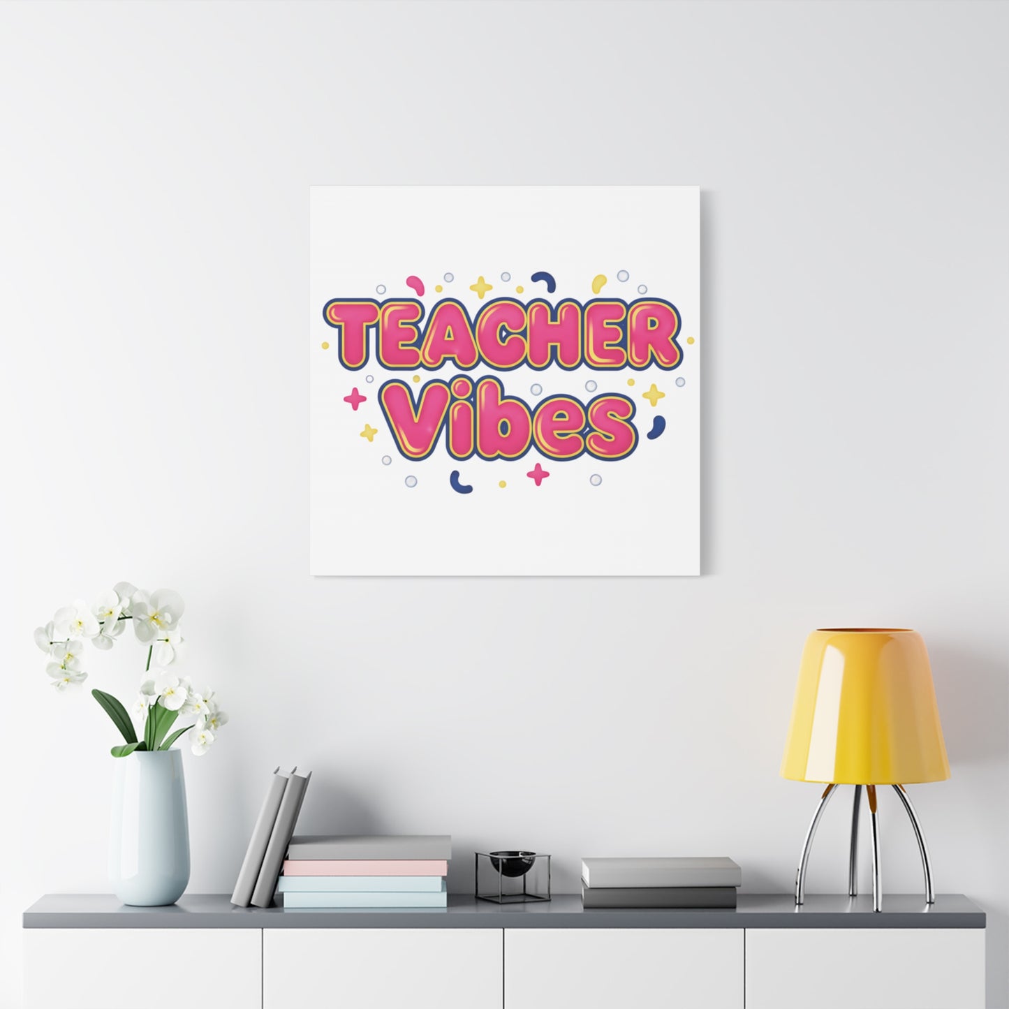Teacher Vibes Canvas | Dopamine Decor, Neon Gradient Squishy Art