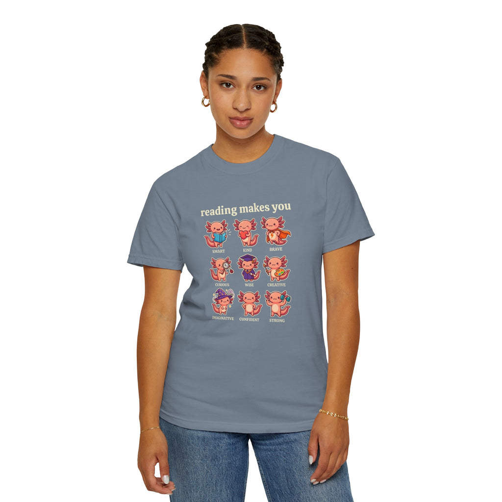 Axolotl Reading Makes You T‑Shirt
