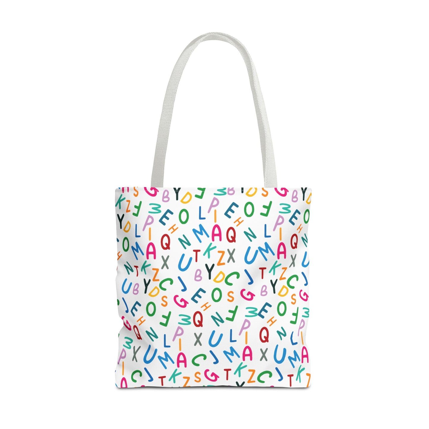 Colorful Alphabet Pattern Tote Bag