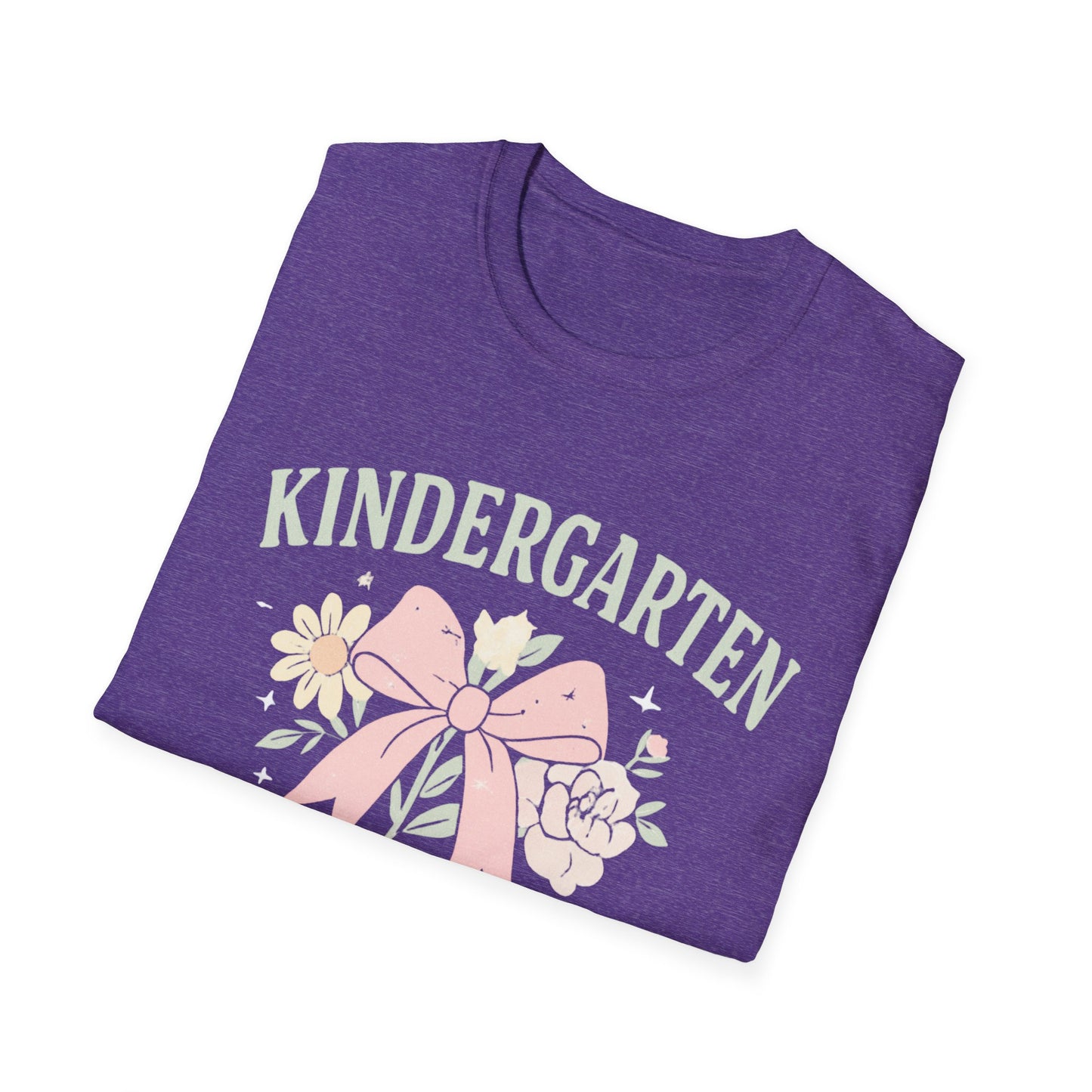 Kindergarten Teacher T-Shirt — Floral Bow Design, Cute Teacher Gift for Women