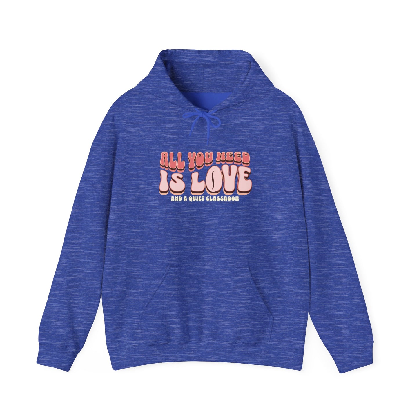 All You Need Is Love Hoodie — Retro Pink Typography Valentine's Sweatshirt