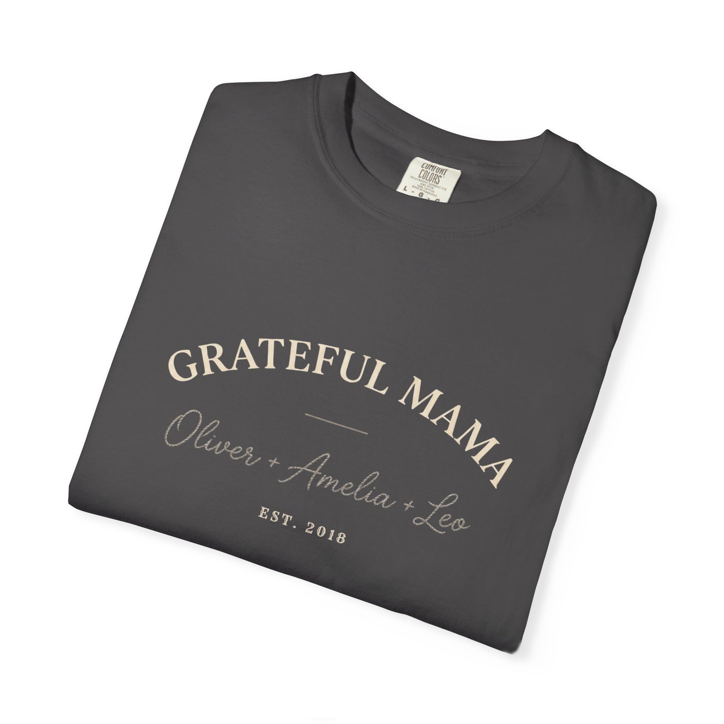 Grateful Mama T-Shirt – Personalized Family Names & Year