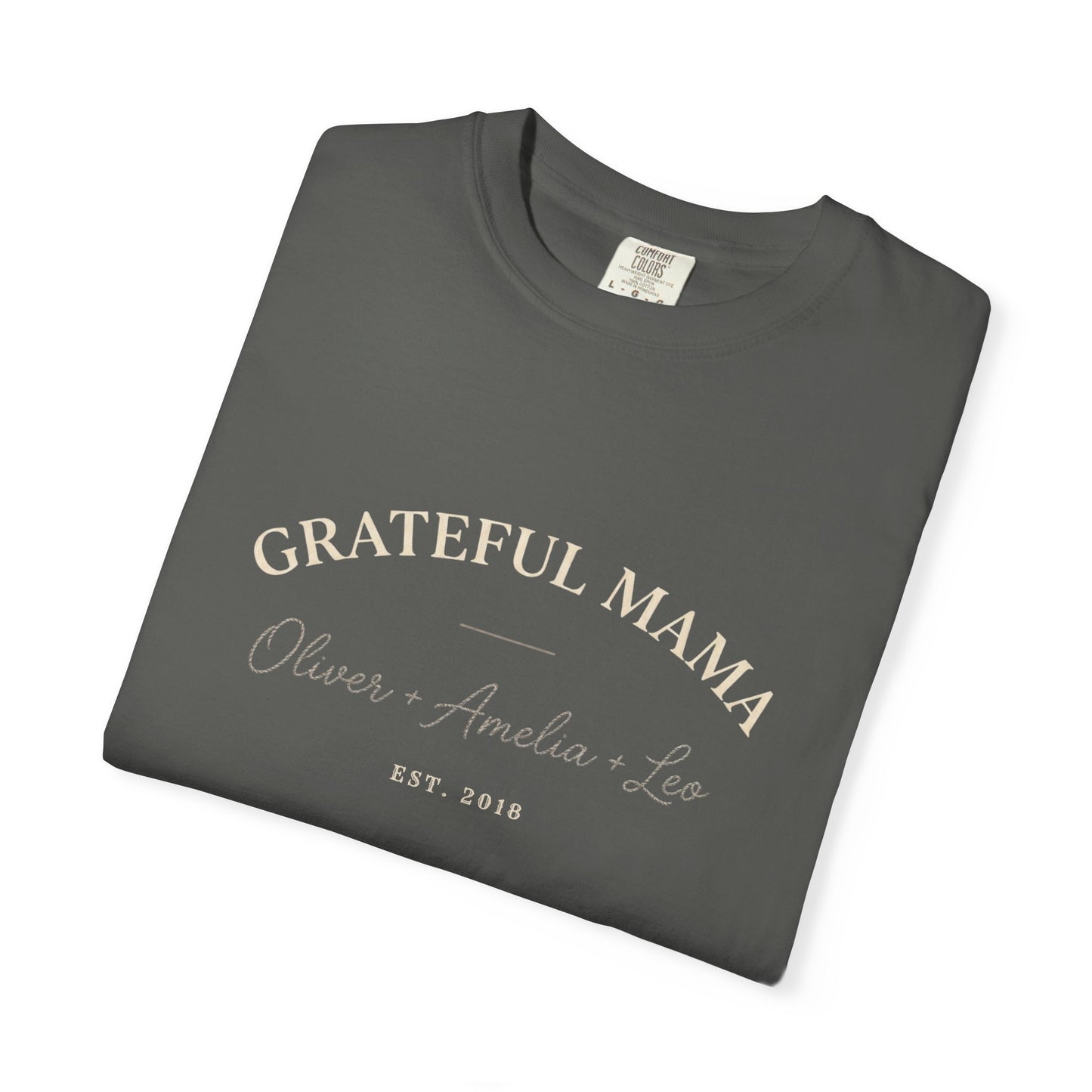 Grateful Mama T-Shirt – Personalized Family Names & Year