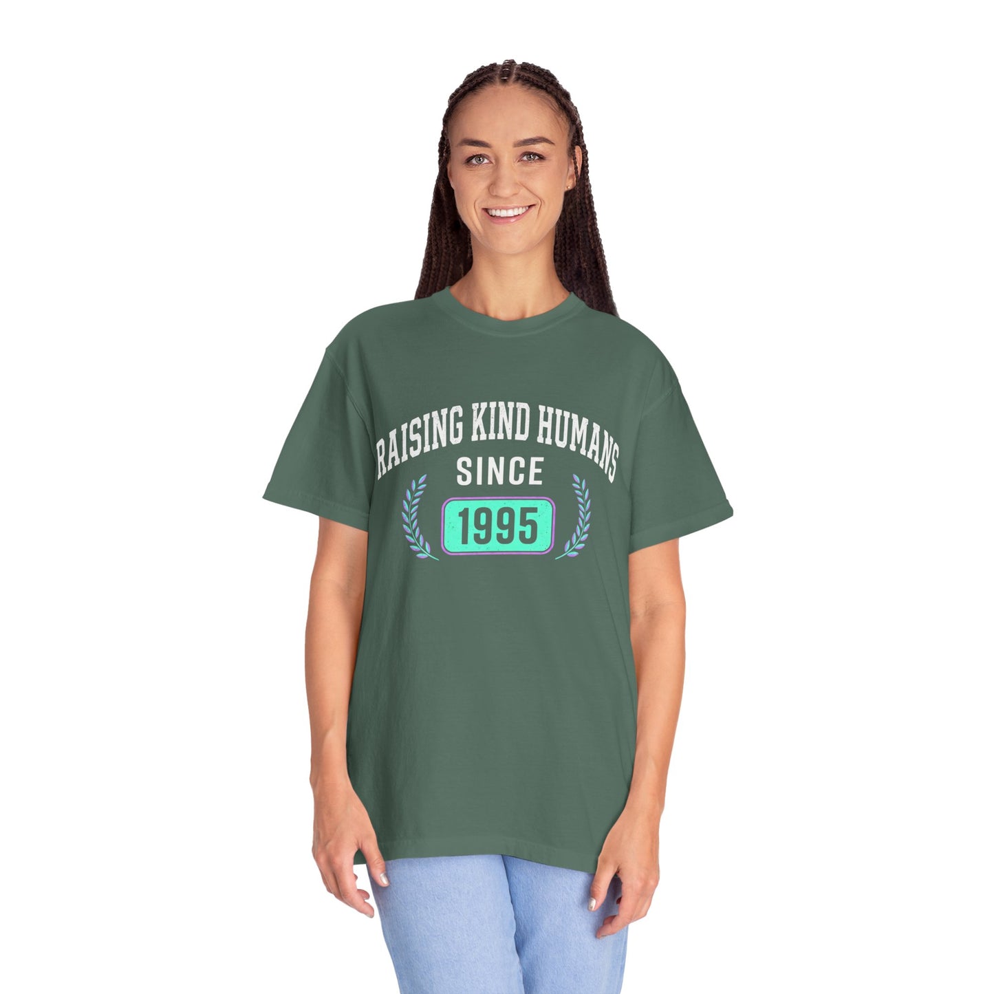 Raising Kind Humans T-Shirt — Personalized Birth Year