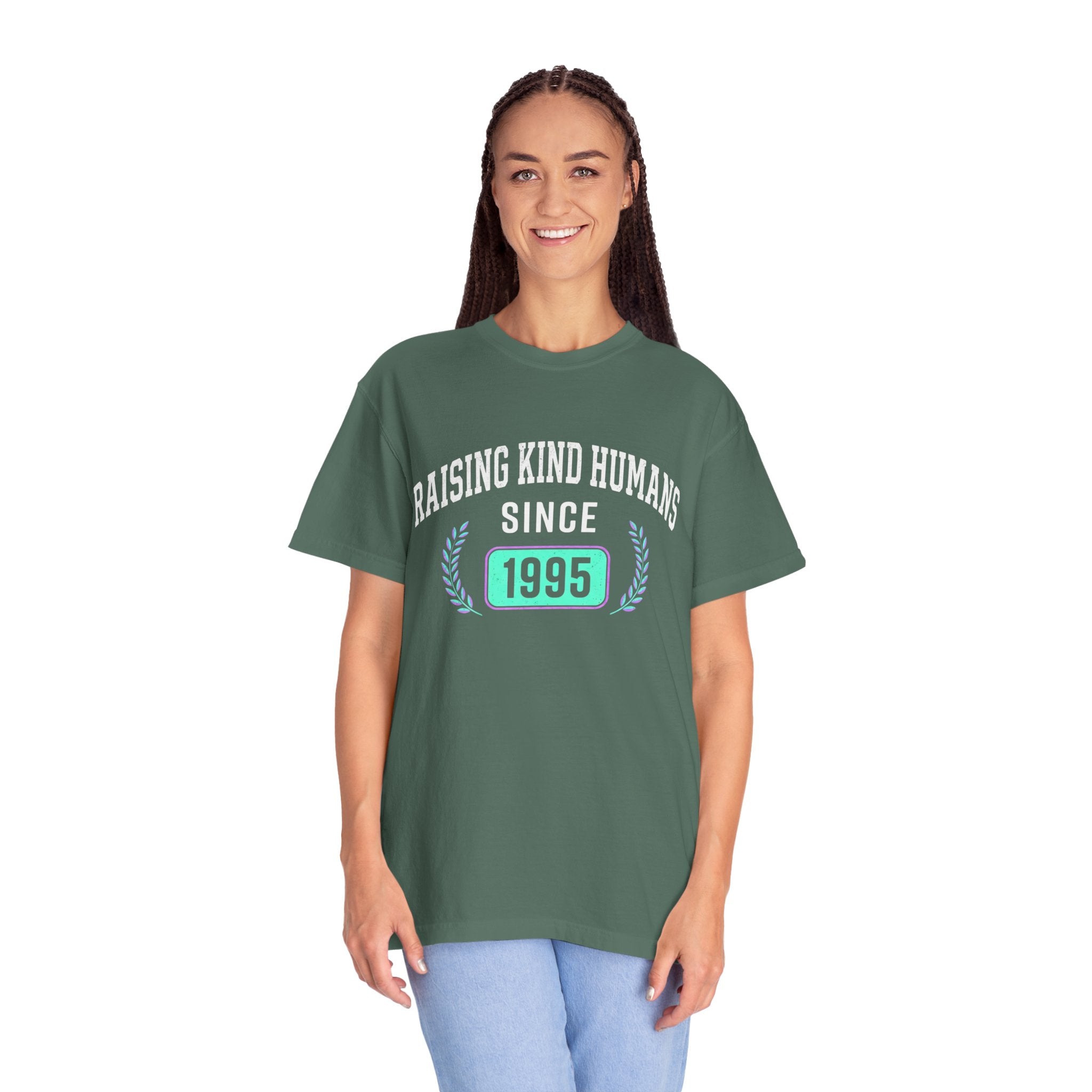 Raising Kind Humans T-Shirt — Personalized Birth Year