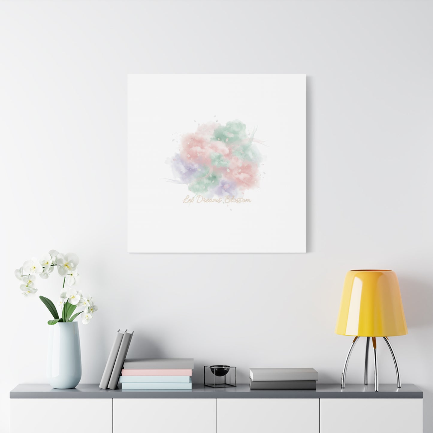 Dreamy Pastel Blossom Canvas | Matte Stretched Wall Art, pastel winter design