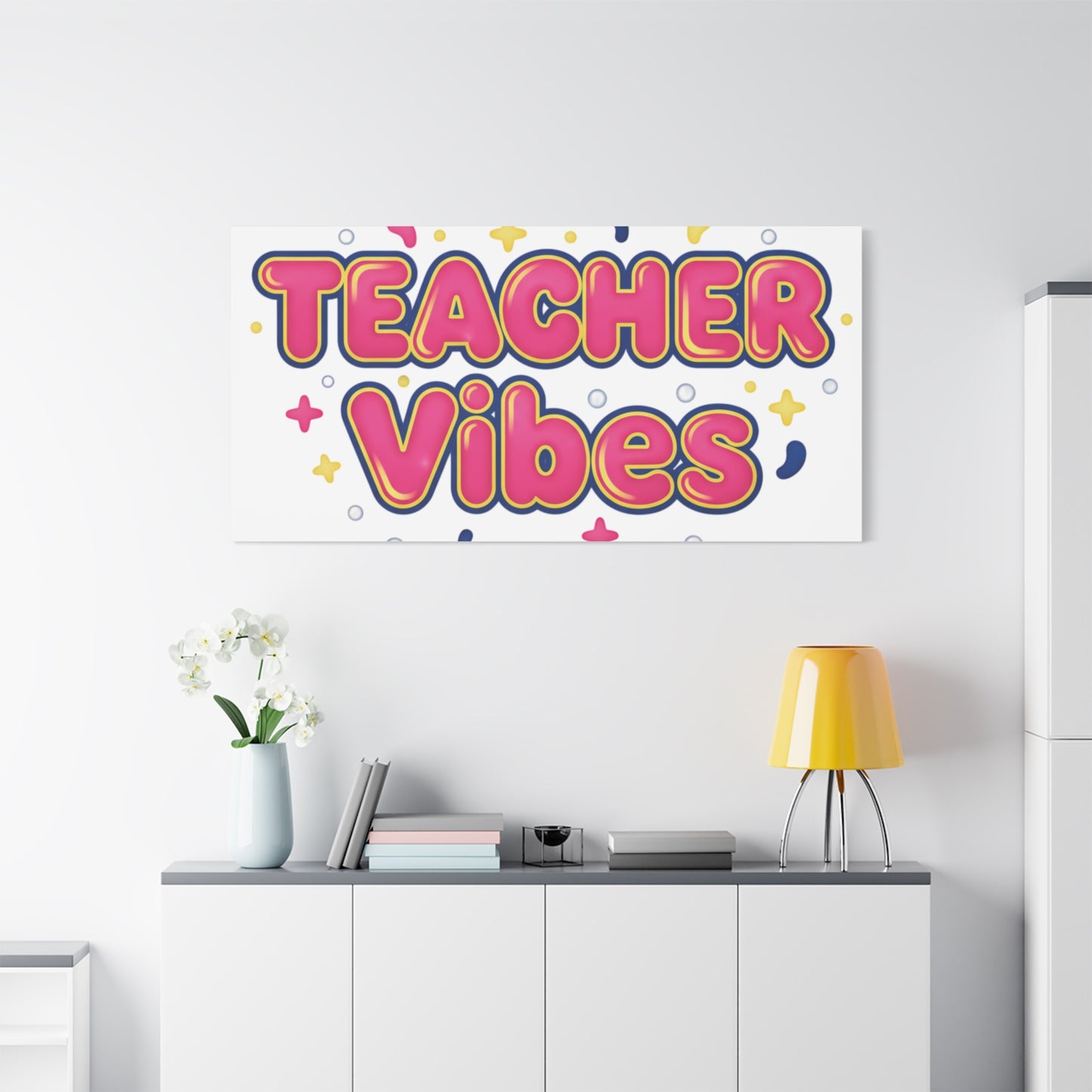 Teacher Vibes Canvas | Dopamine Decor, Neon Gradient Squishy Art