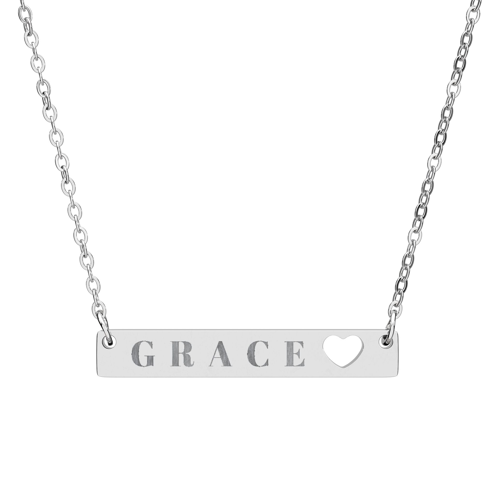Grace Heart Cutout Bar Necklace