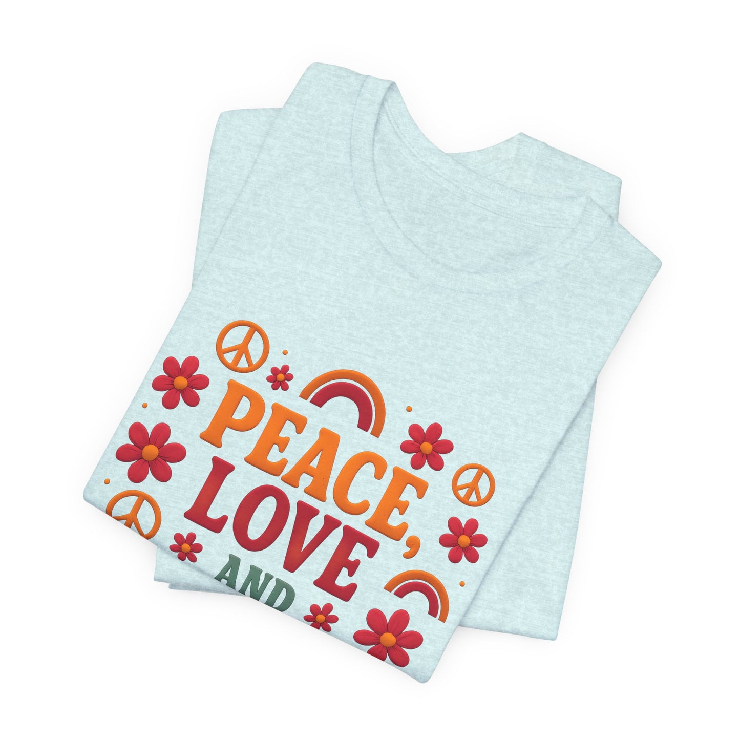 Copy of Peace, Love and 5th Grade T-Shirt — Retro Teacher Appreciation Tee