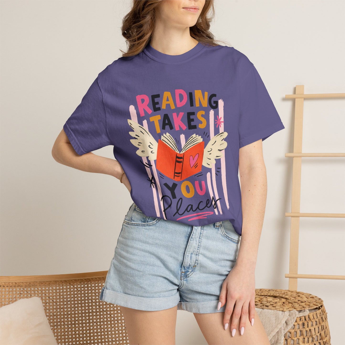 Reading Takes You Places T-Shirt, Comfort Colors 1717