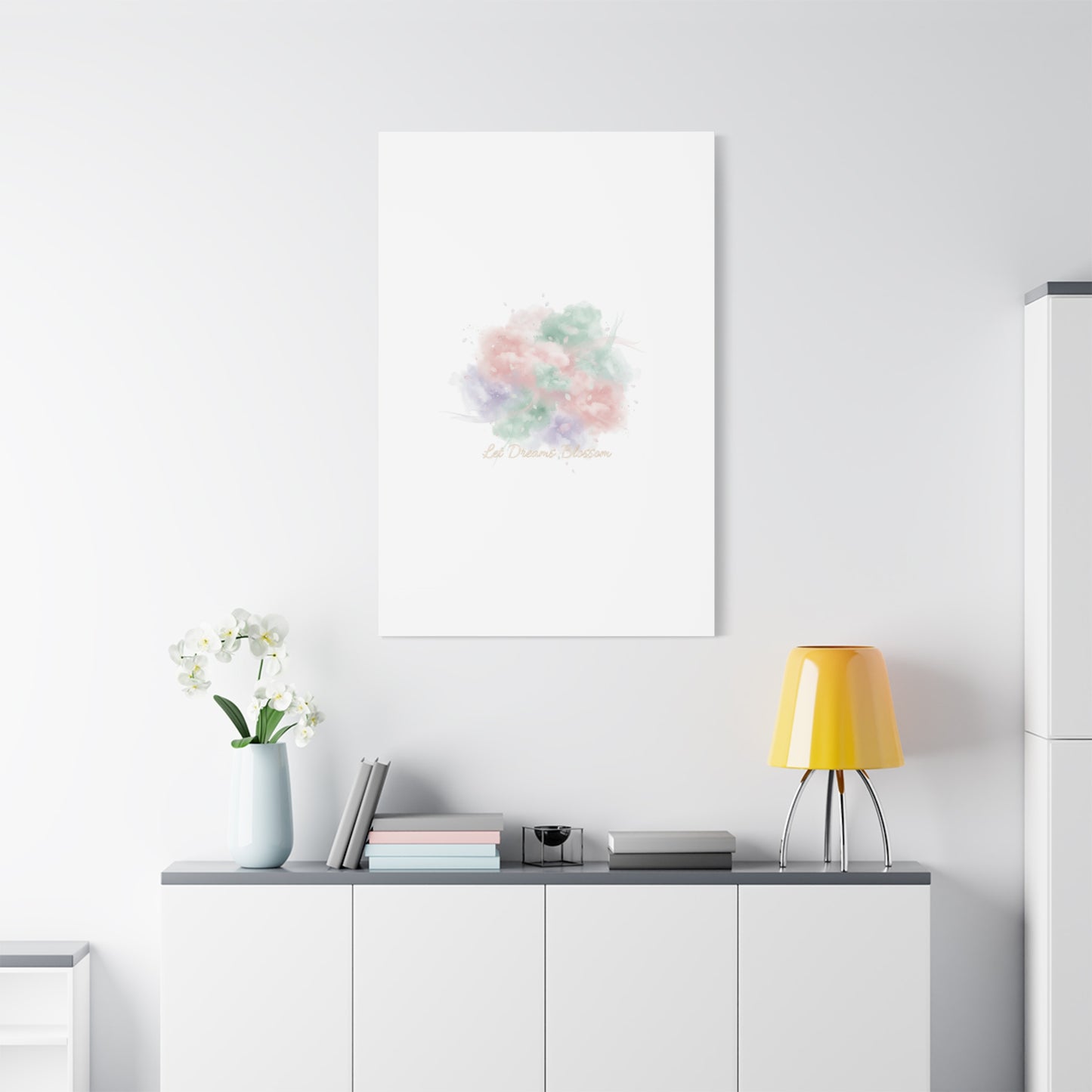 Dreamy Pastel Blossom Canvas | Matte Stretched Wall Art, pastel winter design
