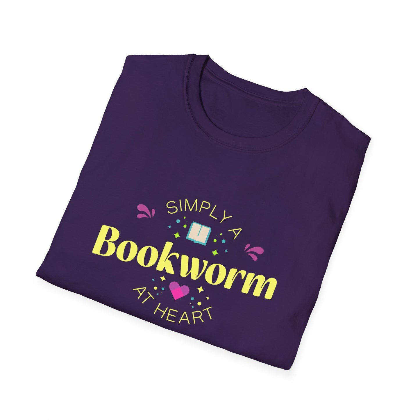 Bookworm T-Shirt — Cute Pastel Reading Tee with Book & Heart Graphic
