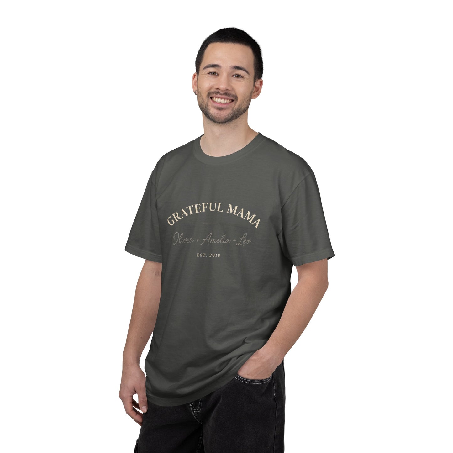 Grateful Mama T-Shirt – Personalized Family Names & Year