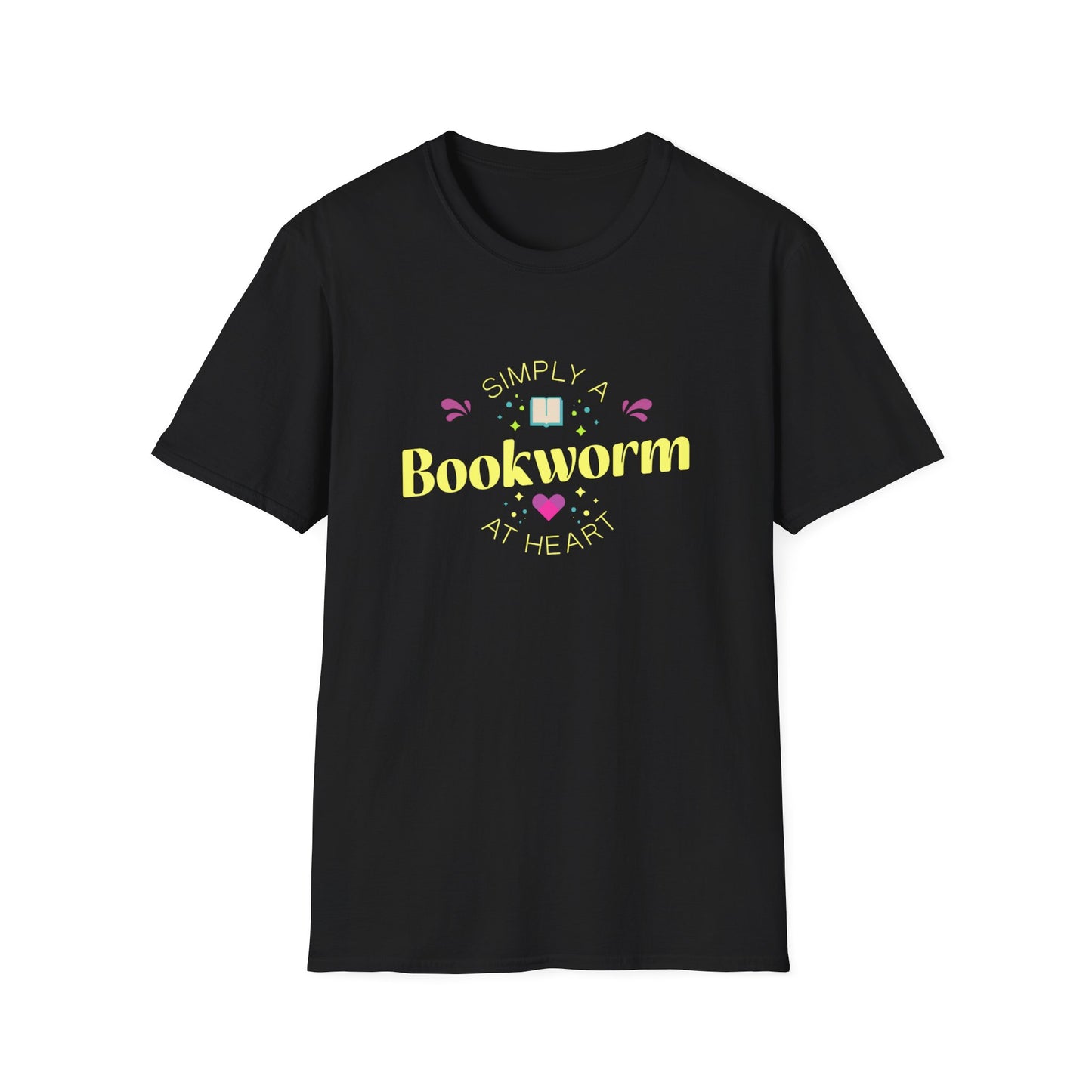 Bookworm T-Shirt — Cute Pastel Reading Tee with Book & Heart Graphic