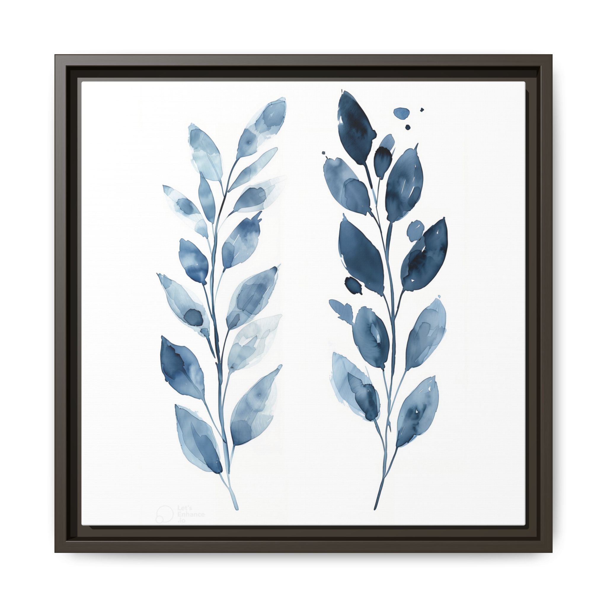 Elegant Framed Canvas Art Print, Watercolor Leaf Design, Botanical Wall Decor For Home, Nature-Inspired Gift, Modern Wall Art