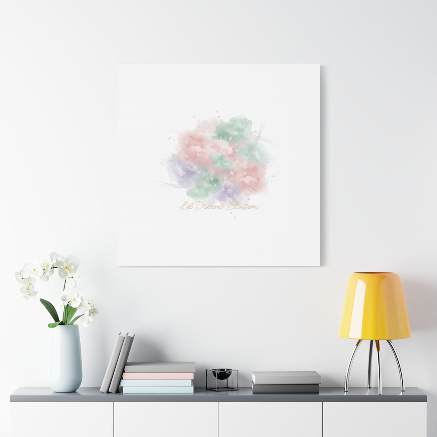 Dreamy Pastel Blossom Canvas | Matte Stretched Wall Art, pastel winter design