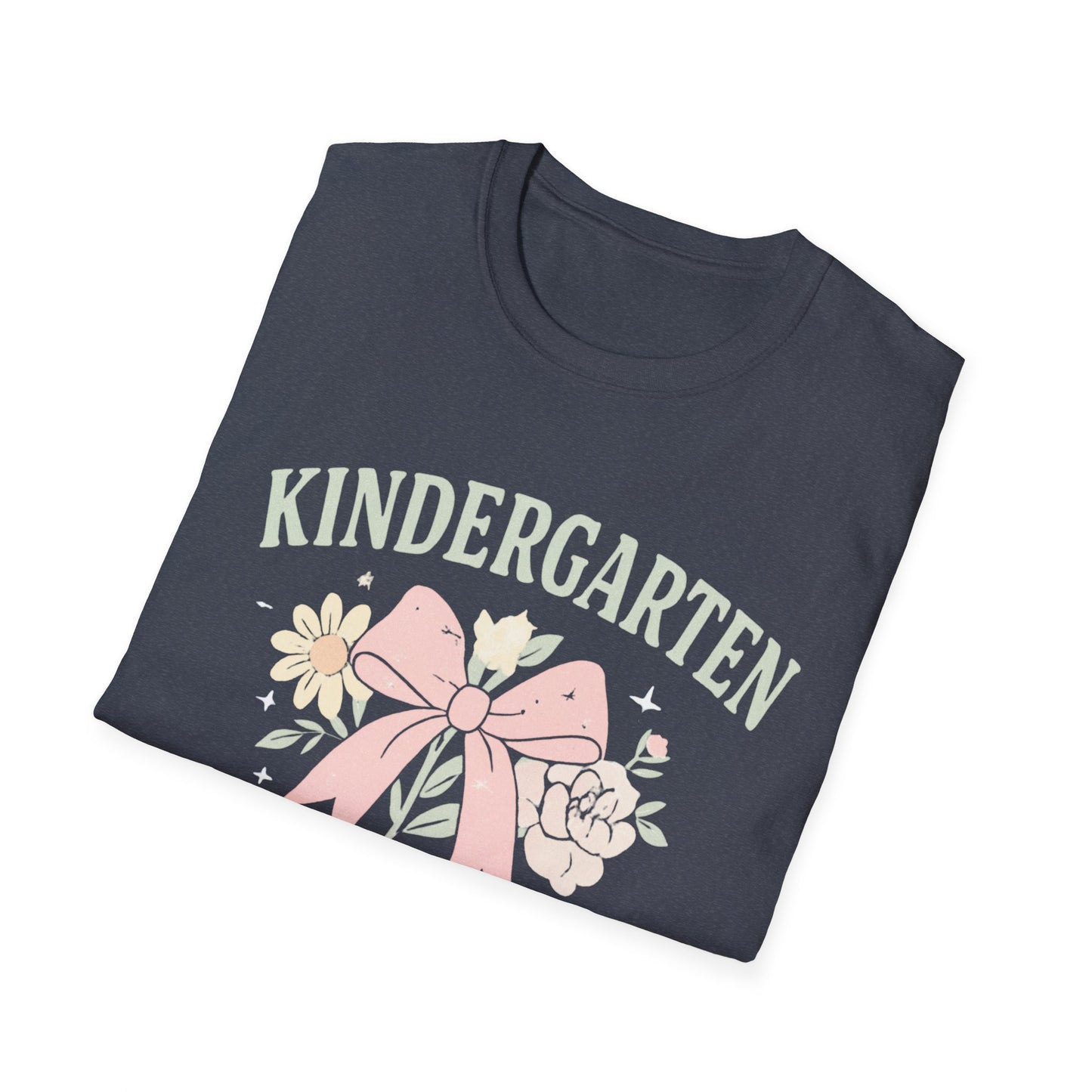Kindergarten Teacher T-Shirt — Floral Bow Design, Cute Teacher Gift for Women