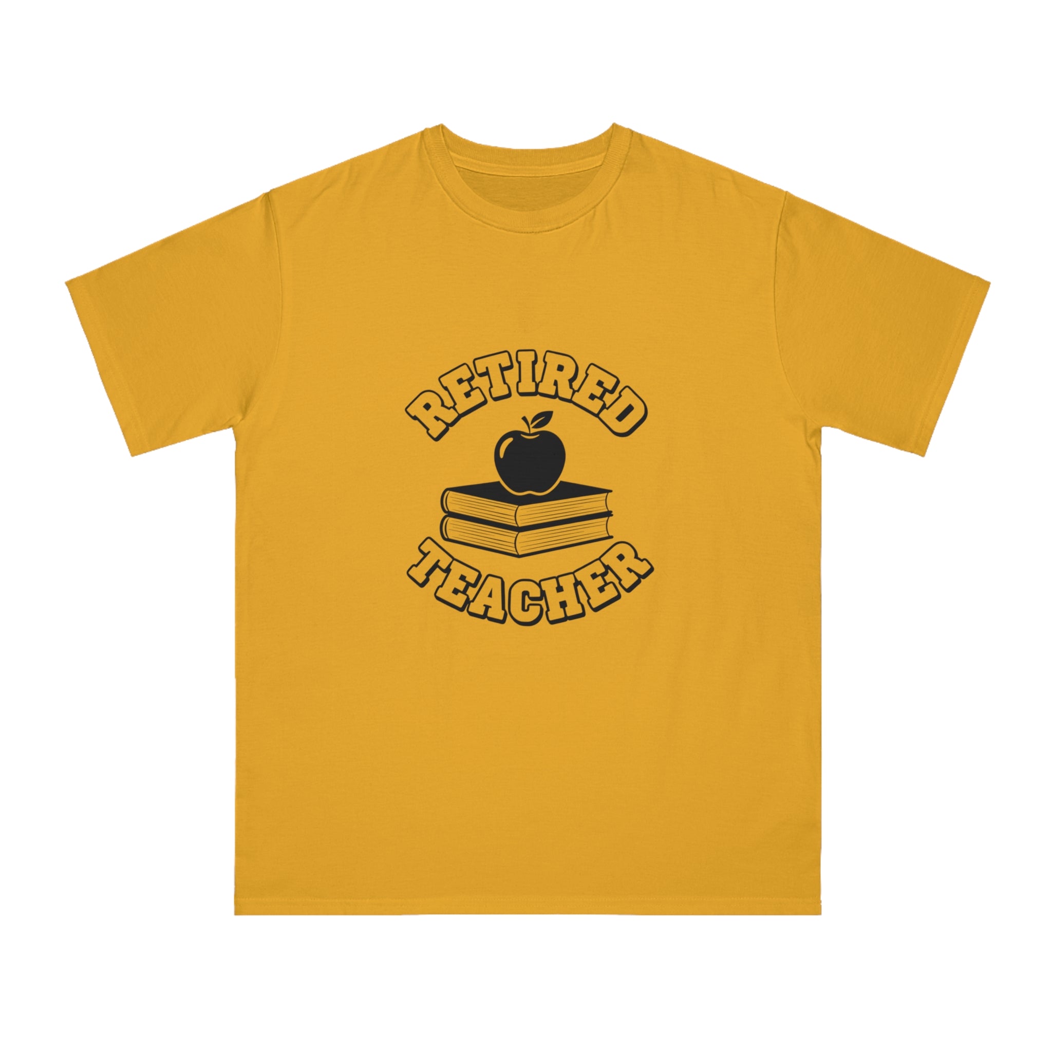 Organic "Retired Teacher" T-Shirt — Vintage Apple & Books Retirement Gift Tee
