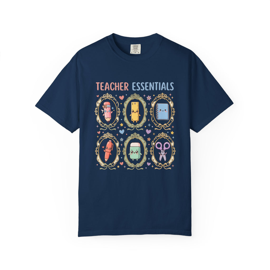 Teacher Essentials T-Shirt — Cute Classroom Supplies Graphic Tee