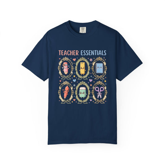 Teacher Essentials T-Shirt — Cute Classroom Supplies Graphic Tee