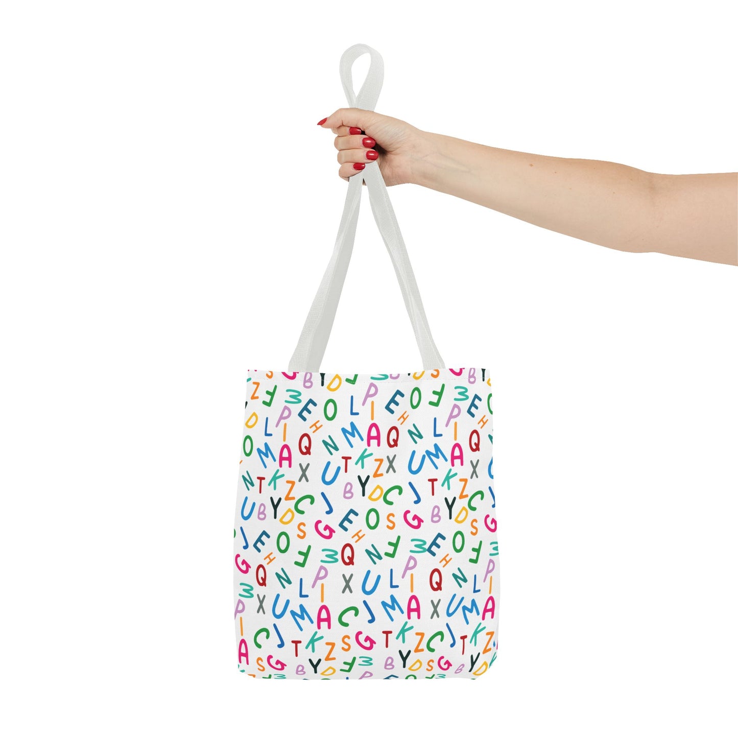 Colorful Alphabet Pattern Tote Bag