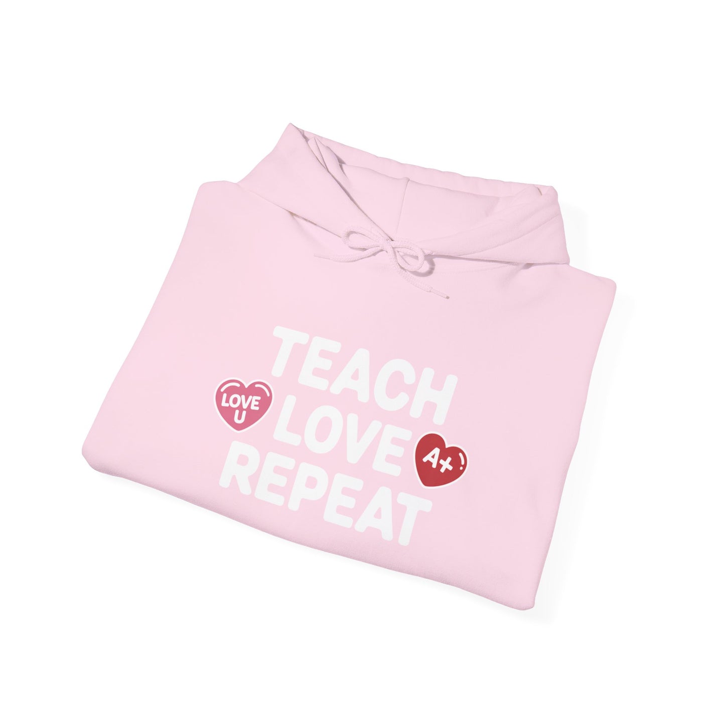 Teacher Hoodie — "Teach Love Repeat" Cozy Educator Sweatshirt